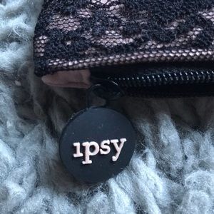 ipsy Bags - ipsy bag, pink with black lace, zippers shut ipsy Bags - ipsy bag, pink with black lace, zippers shut